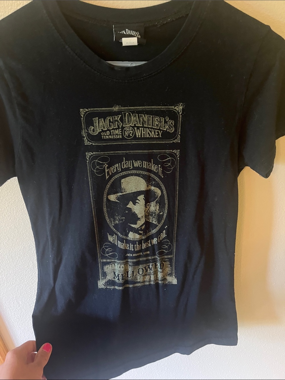 Jack Daniels Black Graphic Short Sleeve Tee with Gold Print